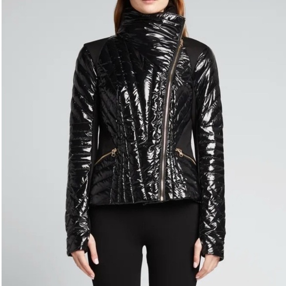 blanc noir Jackets & Blazers - Blanc Noir Quilted Jacket Shiny Black